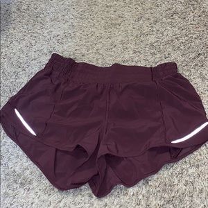Lululemon maroon workout shorts !